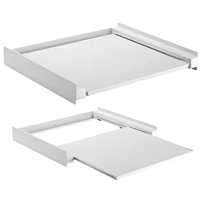 Imagen de Maclean MC 890 Bastidor de conexión universal con estante extraíble para lavadoras o secadoras 60x53 cm intermedio que ahorra espacio hasta 60 kg
