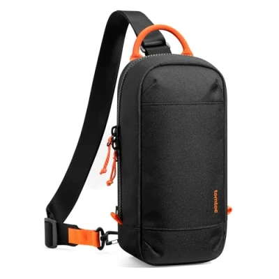 Imagen de tomtoc Bandolera Bolso Sling Bag compatible con Nintendo Switch 2 Console 2025, Bolsa protectora Funda portátil de viaje para juegos 8 ranuras cartuchos, cargador y accesorios, Negro