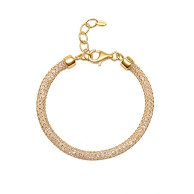 Imagen de Amberta Pulsera para Mujer en Plata de Ley 925 con Diamante Simulado: Elegante Chapada Oro Circonitas Cristal