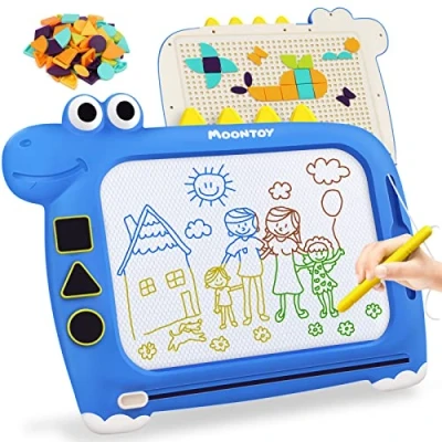 Imagen de MOONTOY Pizarra Magnetica Infantil Juguetes Niños 2 Años, en 1 Magica Tangram Shapes Puzzle, Magnética Juegos Educativos Tableta Dibujo Regalo Niña 3 4 5 Años