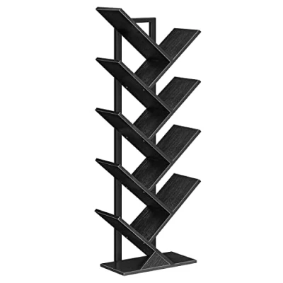 Imagen de HOOBRO Estantería para árbol Alta, Estante Libros de 8 Niveles, Libre pie, Industrial con estantes Madera, Sala Estar, Oficina en casa, ‎Negro EBB08SJ01G1