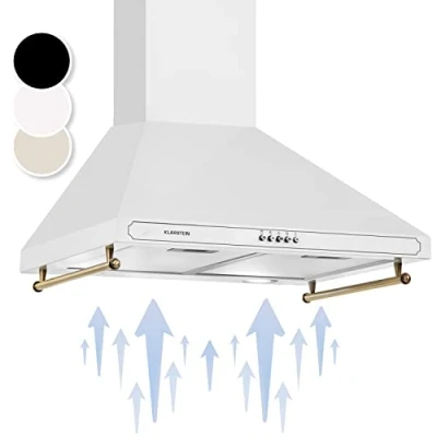 Imagen de Klarstein Campana Extractora 60 cm, Extractor Cocina para Pared con Filtro Aluminio Antigrasa Lavavajillas, Flujo Aire 645m3/h, Luces LEDs, Campanas de Cocina, Extractores Montaje