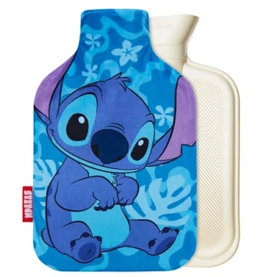 Imagen de Disney Stitch Botella de Agua Caliente con Funda Franela para Mujer (Azul Stitch)