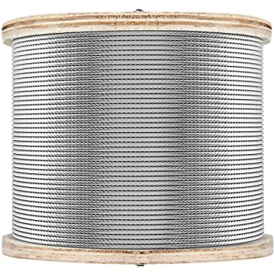 Imagen de VEVOR Cable de Alambre Acero Inoxidable 150m 300m, Cuerda T316, 1/8, Resistente a la Corrosión y Rotura para Maquinaria Medicinas (150m/7x7)