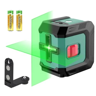 Imagen de HYCHIKA Nivel Láser Autonivelante 15M, Laser Verde Ajustable con 3 Niveles de Brillo, Uso Interior y Exterior, Soporte Magnético 360 Rotación 2 Batería Incluida