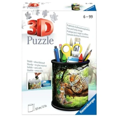 Imagen de Ravensburger Puzzle Raubkatzen Cat 11263 Utensilo 3D (54 Piezas, a Partir de 6 años), diseño Gatos Depredadores, Color Blanco