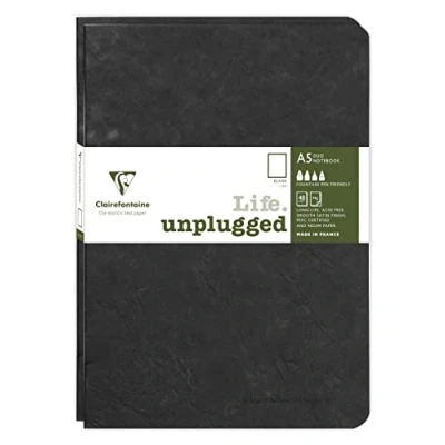 Imagen de Clairefontaine 733181C Age Bag DUO set de 2 cahiers piqués 14,8x21cm 96p uni noir