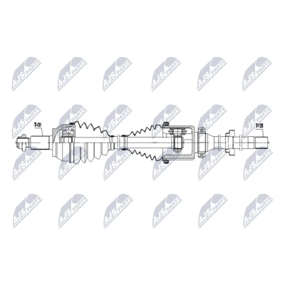 Imagen de NTY NPW LR 051 Árbol de transmisión Eje delantero, derecha 1048mm Automático, 6 vel.