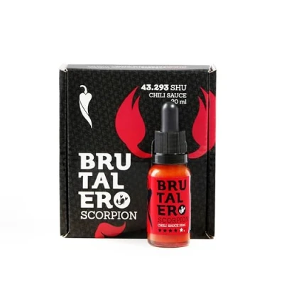 Imagen de I LOVE SPICY Brutalero Scorpion 20 ml Salsa Picante Fermentada 43.293 SHU (Salsa de Chiles Trinidad Moruga Al 80%) Estilo Luisiana, Grado 6/5