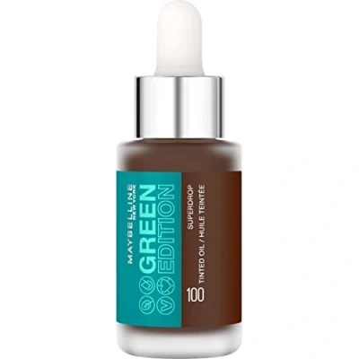 Imagen de Maybelline New York Green Edition Base líquida de cuidado, Cobertura Modulable, con Aceite Jojoba y Marula, Tono 100