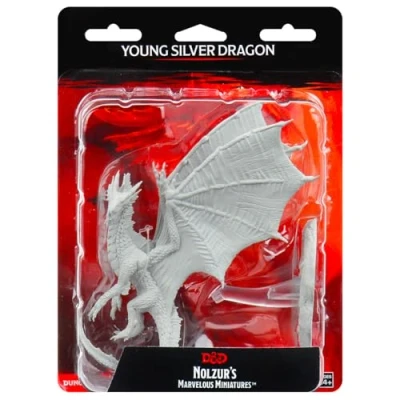 Imagen de WizKids D&amp;D Nolzurs Marvelous Upainted Miniatures: Wave 11: Young Silver Dragon Dungeons (WK90036)