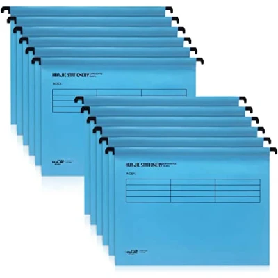 Imagen de 12 archivos de suspensión A4 con pestañas e insertos tarjeta, carpetas A4, archivador colgante, carpeta torage para el hogar, la escuela y oficina, archivos/azul
