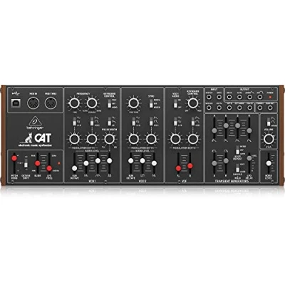 Imagen de Sintetizador analógico parafónico Behringer CAT Legendary con VCO doble, 4 formas de onda mezclables, procesador señal externo, cadena polivinílica 16 voces y formato Eurorack