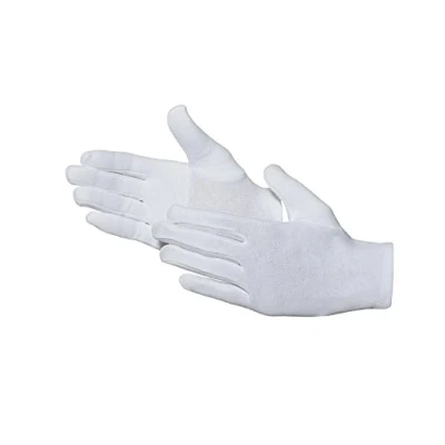 Imagen de Jah Guantes de algodón 580, reforzados, nivel intermedio OekoTex, color blanco, talla 11, paquete 24