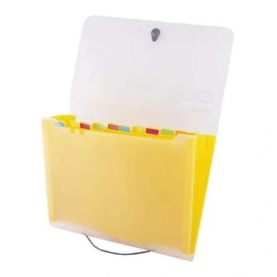 Imagen de D.RECT 5540 110578 Carpeta archivadora expandible con 12 compartimentos, A4, color amarillo