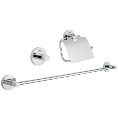 Imagen de Grohe Essentials Set de Accesorios Baño 3 en 1, Cromo, redondo