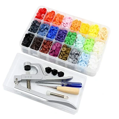 Imagen de RERI KAM T5 360 Set Juego de Sujetadores a Presión con Alicates Presión, Hermosa Caja Plástico