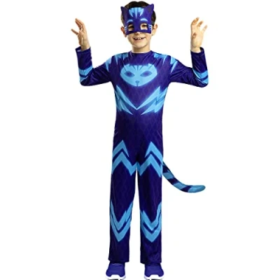 Imagen de Funidelia Disfraz de Gatuno PJ Masks para niño Dibujos Animados, Gatuno, Buhita, Gekko niños y divertidos accesorios Fiestas, Carnaval Halloween Talla 7 9 años Azul