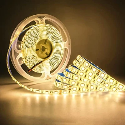 Imagen de Tesfish 5m/rollo DC 24V 5050 Tira de LED color Blanco cálido Impermeable IP65 300 LEDs SMD