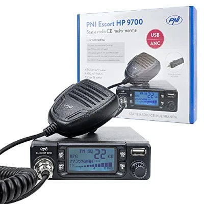 Imagen de Radio CB PNI Escort HP 9700 USB, ANC, ASQ, Fuente de alimentación 12V / 24V, Enchufe para Encendedor Incluido