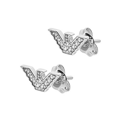 Imagen de Emporio Armani Pendientes para mujer de Acero Inoxidable o Semipreciosos con Cierre Push Back, Plata Pedernal