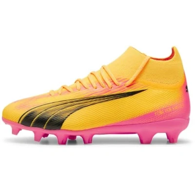 Imagen de Puma Ultra PRO FG/AG JR Unisex Botas de fútbol con tacos para niños, Talla: 37.5, Sun stream/black/sunset glow Zapatos