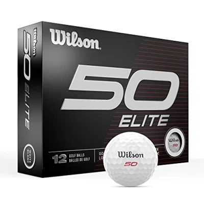 Imagen de Wilson Fifty Elite Pelotas de golf (12 unidades), color blanco