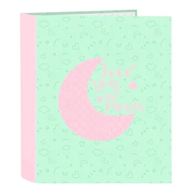 Imagen de BLACKFIT8 MOON Carpeta Folio 4 Anillas, Ideal para Niños de Diferentes Edades, Cómoda y Versátil, Calidad Resistencia, 27x6x33 cm, Color Verde