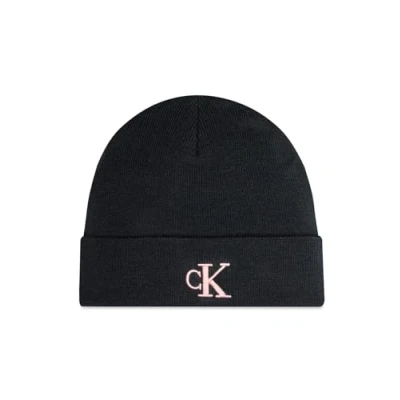 Imagen de Calvin Klein Jeans Monogram Embro Beanie Gorro, Mujer, Talla: One Size, Black/dusty rose