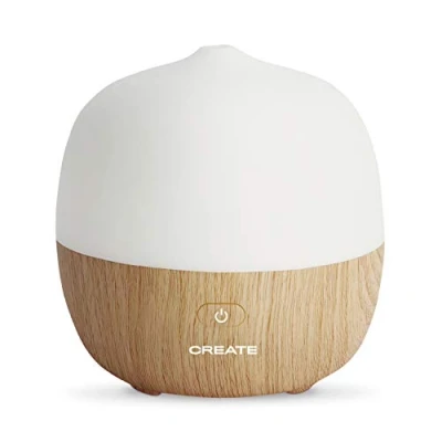 Imagen de CREATE/Aroma Studio/Difusor de Aromas y humidificador Madera Natural/Emite Vapor Frio con propiedades Humectantes Aromaterapia, 7 Colores Luces LED programables, 120ml, 5W