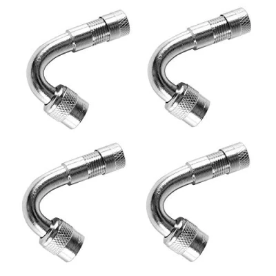 Imagen de Aofan Adaptador de extensión válvula neumático 45 Grados para vehículo Todoterreno, eléctrico, Coche, Motocicleta, latón, Tubo (4 Unidades)