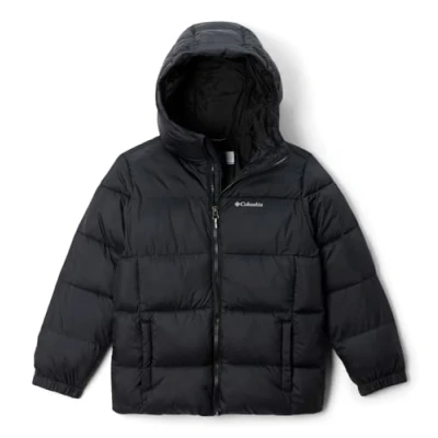 Imagen de Columbia Puffect Hooded Unisex Chaqueta de invierno para niños, Talla: 164, Black