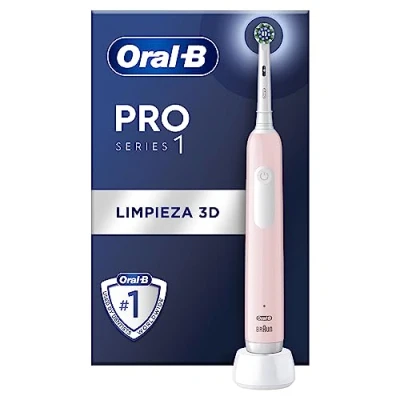 Imagen de Oral B Pro Series 1 Cepillo de Dientes Eléctrico con Mango Recargable y Cabezal, Diseñado por Braun, Regalos Originales para Mujer Hombre Rosa