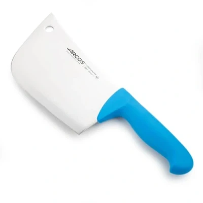 Imagen de Arcos Cuchillo Carnicero Cleaver Hoja Acero Inoxidable 8&quot; Mango Polipropileno Plateado istema Identificación Color Resistente y Higiénico erie 2900 Azul