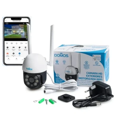 Imagen de Domos Cámara WiFi Inteligente Alta Definición para Exteriores Motorizada Visión Nocturna y Sensor de Movimiento IP Seguridad Compatible con Alexa Google Vigilancia Domicilio
