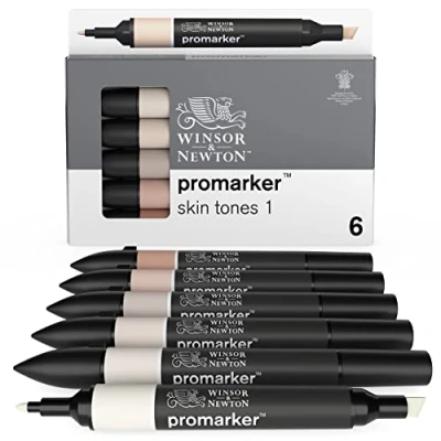 Imagen de Winsor &amp; Newton Set de Rotuladores ProMarker, 6 Unidades, Tonos Piel 1