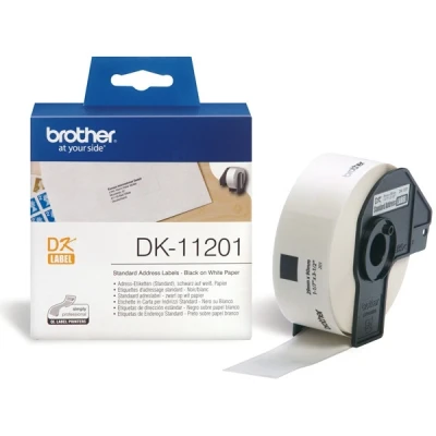 Imagen de Brother dk 11201 black on white address labels 29 x 90 mm 400 1 roll direct thermal DK11201