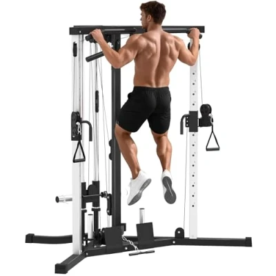 Imagen de SPORTNOW Máquina de Multiestación Musculación Entrenamiento para Hombro Brazos Placas Peso 100 kg Carga MAX. 120 Fitness Gimnasio en Casa 170x139x200 cm Negro