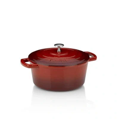 Imagen de kela 11941 Asadpr con tapa, Hierro fundido, Revestimiento esmaltado, Mantiene el calor, Apto para inducción, 4 L, Rojo, Redondo, Calido