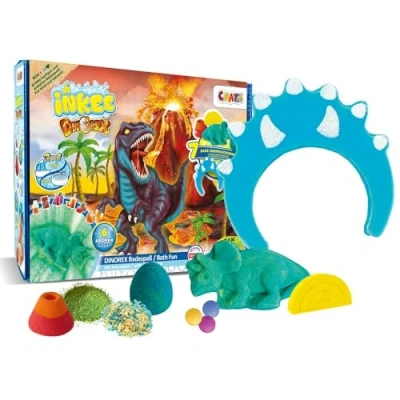 Imagen de INKEE Caja Regalo Con Bombas Y Sales De Baño Dinorex, Incluye 7 Accesorios Para Entre Ellos 4 Formas Aromas Diferentes