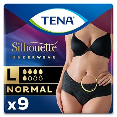 Imagen de Tena Silhouette Noir Bragas de cintura baja, talla L, 9 unidades