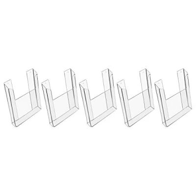 Imagen de HMF 46843 Expositor de folletos para pared, acrílico, 5 unidades, DIN A4, formato vertical, transparente