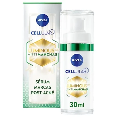 Imagen de NIVEA Cellular Luminous 630 serum marcas Post Acné (1 x 30 ml), facial perfeccionador de la piel, antimanchas con ácido salicílico anti oscuras, matificante