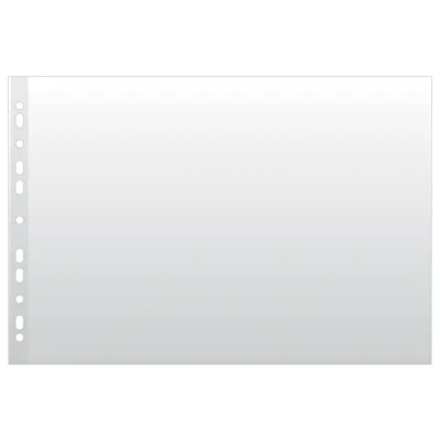Imagen de DONAU Fundas para folletos, DIN A3, formato horizontal, 50 unidades, granuladas, abiertas, transparentes, 120 micrones, borde reforzado, documentos