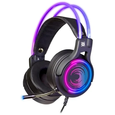 Imagen de Defender® auriculares para videojuegos, sonido envolvente 7.1, PC con cable PS4, portátil, micrófono de cancelación ruido,