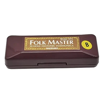 Imagen de Blues Harmonica Arpa Boca Órgano 10 Agujeros 20 Tonos 1072 B Llave, Armónica Diatónica con Cáscara, Instrumento para Profesionales, Bandas, Estudiantes, Principiantes y Niños