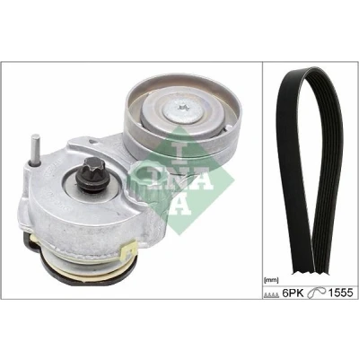 Imagen de INA 529 0327 10 Juego de correas trapeciales poli V Revisar/sustituir poleas libres del alternador OPEL: Astra J Hatchback, Insignia A Berlina