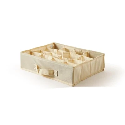 Imagen de Perfetto Più EasyBox Organizador, cajón TNT 16 plazas, Tela, Crudo, 35,0 x 28,0 9,0 cm