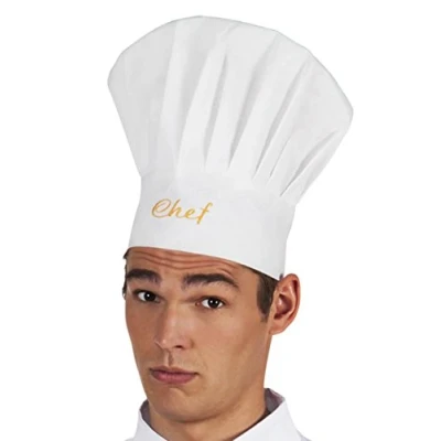 Imagen de Boland 90647 Gorro de cocinero, blanco amarillo, unisex, gorro, capucha, tocado, disfraz, carnaval, Fiesta temática, cocina