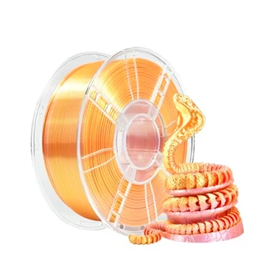 Imagen de iBOSS filamento PLA+ para impresora 3D, PLA Plus de 1,75 mm, seda bicolor coextrusión brillante, impresión 3D 1 kg, polvo oro